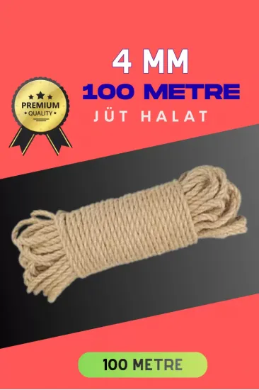 4 Mm 100 Metre Jüt Halat Dekoratif Hasır İp Urgan Süs 4 Mm 100 Metre Jüt Halat Dekoratif Hasır İp Urgan Süs