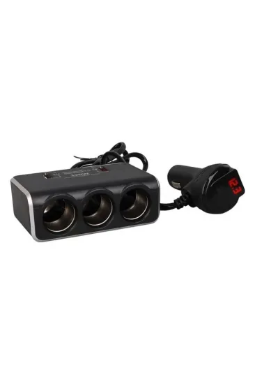 Olesson 1639 12-24v 3lü Çift Usbli 120w 80cm Kablolu Dijital Ekranlı Araç Çakmak Çoklayıcı Olesson 1639 12-24v 3lü Çift Usbli 120w 80cm Kablolu Dijital Ekranlı Araç Çakmak Çoklayıcı
