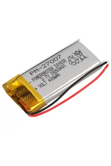Powermaster 501838 3.7 Volt 400 Mah Lityum Polimer Pil Powermaster 501838 3.7 Volt 400 Mah Lityum Polimer Pil