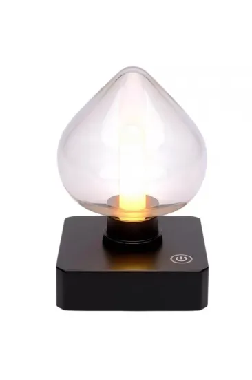 Ledx YQx-anl95-b03 Amber Renkli Alev Efektli Dokunmatik Masa Lambası 800mah Şarjlı (şeffaf Kalpli)