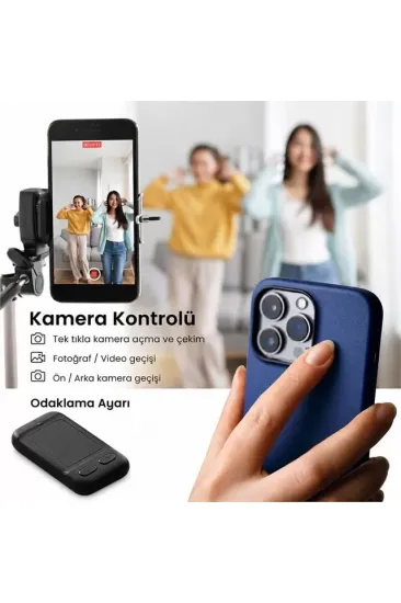 Powermaster Pm-24935 Dokunmatik Yüzeyli Kablosuz Bluetooth Akıllı Telefon Kumandası Kamera Tiktok Reels Kontroller Powermaster Pm-24935 Dokunmatik Yüzeyli Kablosuz Bluetooth Akıllı Telefon Kumandası Kamera Tiktok Reels Kontroller