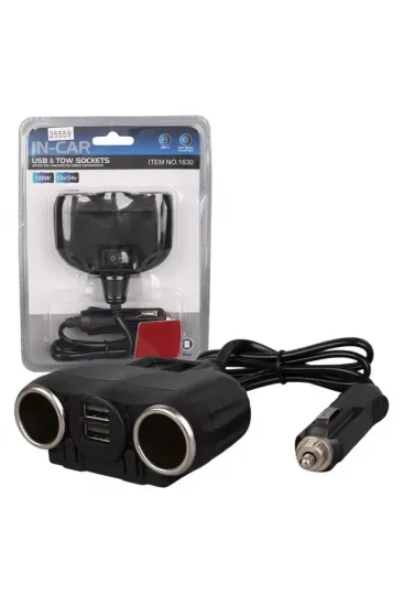 Olesson 1630 12-24v Çift Usb Girişli 120w 80cm Kablolu 2'lı Araç Çakmak Çoklayıcı Olesson 1630 12-24v Çift Usb Girişli 120w 80cm Kablolu 2'lı Araç Çakmak Çoklayıcı