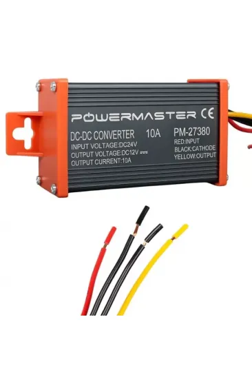 Powermaster Pm-27380 24v Dc 12v Dc 10 Amper Oto Konvertör Powermaster Pm-27380 24v Dc 12v Dc 10 Amper Oto Konvertör