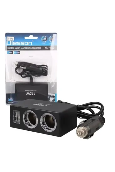 Olesson 1522 12-24v Tek Usb Girişli 120w 80cm Kablolu 2'li Araç Çakmak Çoklayıcı Olesson 1522 12-24v Tek Usb Girişli 120w 80cm Kablolu 2'li Araç Çakmak Çoklayıcı