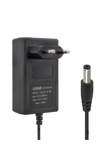 Weko 12 Volt 2 Amper 24 Watt Plastik Kasa Priz Tipi Adaptör (5.5x2.5 Uçlu) Weko 12 Volt 2 Amper 24 Watt Plastik Kasa Priz Tipi Adaptör (5.5x2.5 Uçlu)