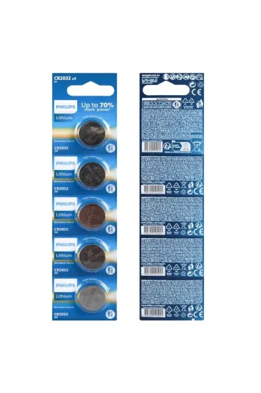 Philips Cr2032 3v Lityum Mini Düğme Para Pil (blister 5'lı Paket) Philips Cr2032 3v Lityum Mini Düğme Para Pil (blister 5'lı Paket)