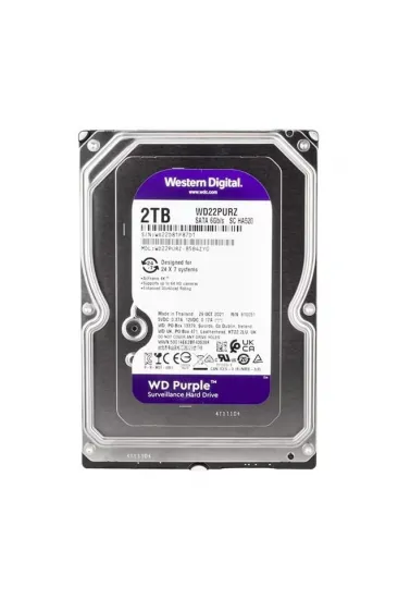 Western Digital Purple Wd22purz 2 Tb Sata 6gb/s 7-24 Güvenlik Harddisk Western Digital Purple Wd22purz 2 Tb Sata 6gb/s 7-24 Güvenlik Harddisk