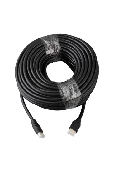 Fully G-507k Plastik Düz Siyah 25 Metre Gold Poşetli Hdmi Kablo