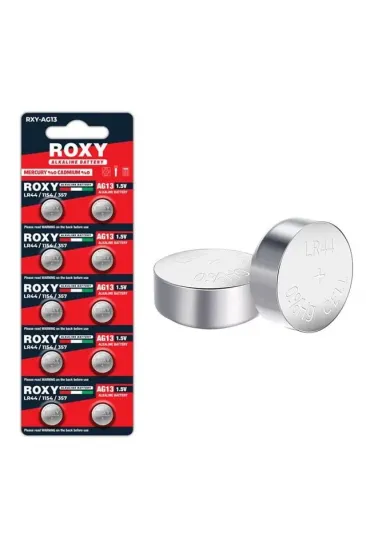 Roxy Rxy-ag13 Lr44/1154/357 1.5 Volt Alkaline Düğme Pil (10'lu Paket) Roxy Rxy-ag13 Lr44/1154/357 1.5 Volt Alkaline Düğme Pil (10'lu Paket)