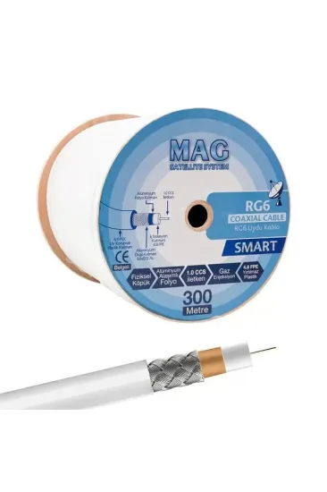 Mag Smart Rg6-u4 Anten Kablosu 64 Tel 300 Metre Mag Smart Rg6-u4 Anten Kablosu 64 Tel 300 Metre