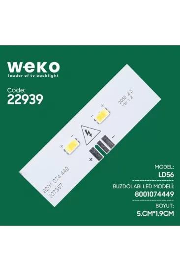 Buzdolabı İç Aydınlatma Ledi Ld56 8001 074 449 307387 2 Çipli Buzdolabı İç Aydınlatma Ledi Ld56 8001 074 449 307387 2 Çipli