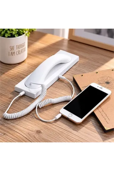 Powermaster Pm-39122 Retro-nostaljik 3.5mm Girişli Beyaz Telefon Ahizesi Powermaster Pm-39122 Retro-nostaljik 3.5mm Girişli Beyaz Telefon Ahizesi