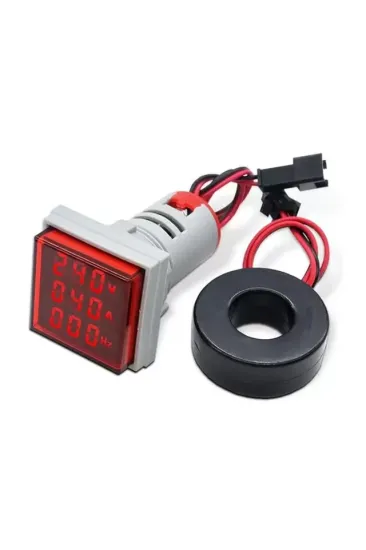 Powermaster Voltampermetre 50-500v 0-100a Ac Kare Kırmızı (ad22-22vas)