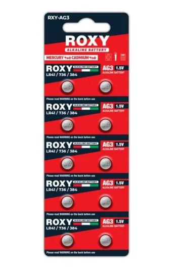 Roxy Rxy-ag3 Lr41/736/384 Alkalin Pil (10'lu Paket) Roxy Rxy-ag3 Lr41/736/384 Alkalin Pil (10'lu Paket)
