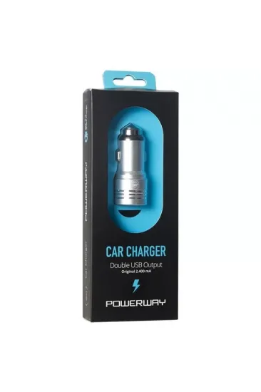 Powerway X-633 Çift Usb'li 3.1 Amper Metal Çakmaklık Araç Şarj Cihazı Powerway X-633 Çift Usb'li 3.1 Amper Metal Çakmaklık Araç Şarj Cihazı