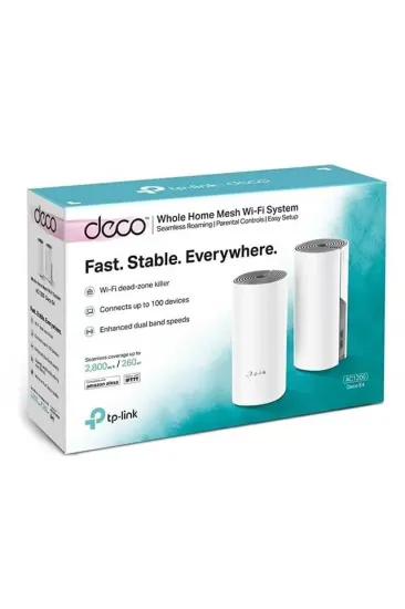 Tp-link Ac1200 Deco E4 1200mbps Mesh Wıfı Sistemi (ikili) Tp-link Ac1200 Deco E4 1200mbps Mesh Wıfı Sistemi (ikili)