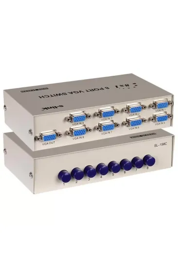 S-link Sl-158c 8x1 Port Vga Switch (8 Giriş - 1 Çıkış) S-link Sl-158c 8x1 Port Vga Switch (8 Giriş - 1 Çıkış)