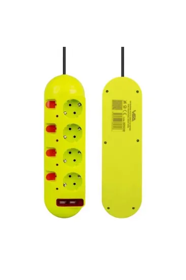Vea Ve-e40usb 4'lü 2 Usb'li 1.5 Metre Ayrı Anahtarlı Grup Priz Vea Ve-e40usb 4'lü 2 Usb'li 1.5 Metre Ayrı Anahtarlı Grup Priz