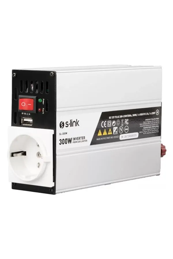 S-link Sl-300w 300w Dc12v-ac230v Çakmaktan Power İnverter S-link Sl-300w 300w Dc12v-ac230v Çakmaktan Power İnverter