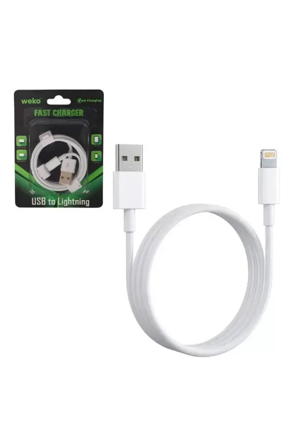 Weko Wk-29905 Beyaz 1 Metre Usb To Lightning Şarj - Data Aktarım Kablosu Weko Wk-29905 Beyaz 1 Metre Usb To Lightning Şarj - Data Aktarım Kablosu