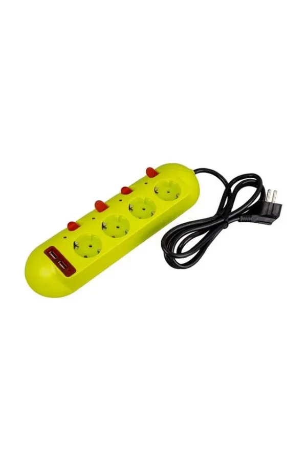 Vea Ve-e40usb 4'lü 2 Usb'li 1.5 Metre Ayrı Anahtarlı Grup Priz Vea Ve-e40usb 4'lü 2 Usb'li 1.5 Metre Ayrı Anahtarlı Grup Priz