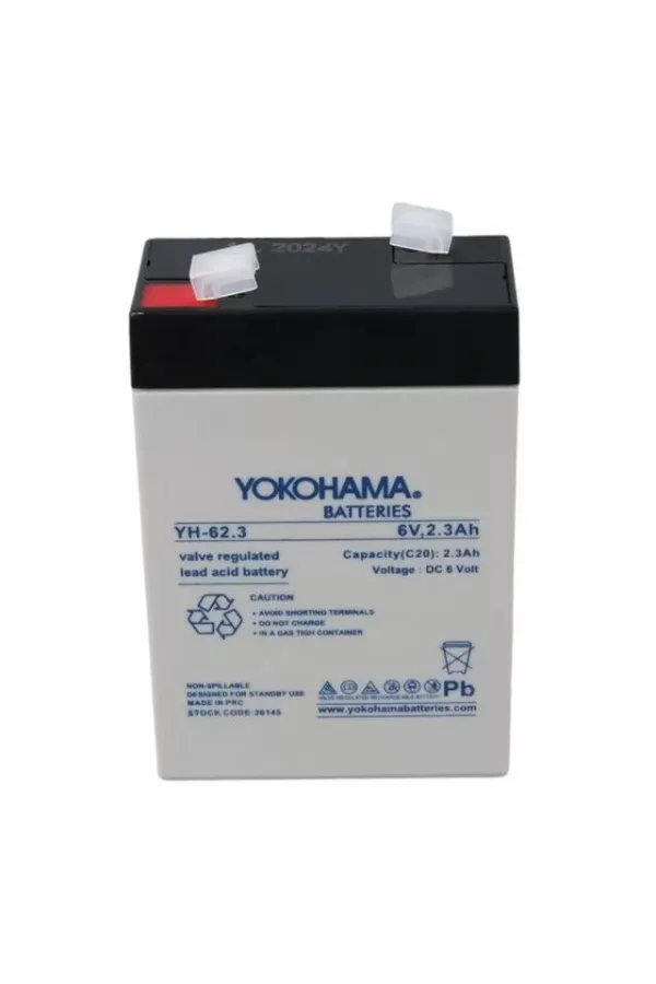 Yokohama Yh-62.3 6 Volt - 2.3 Amper Akü (90x43x38 Mm) Yokohama Yh-62.3 6 Volt - 2.3 Amper Akü (90x43x38 Mm)
