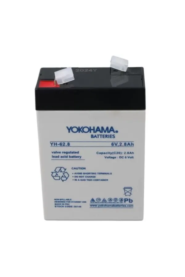 Yokohama Yh-62.8 6 Volt - 2.8 Amper Dik Akü (66x33x97 Mm) Yokohama Yh-62.8 6 Volt - 2.8 Amper Dik Akü (66x33x97 Mm)