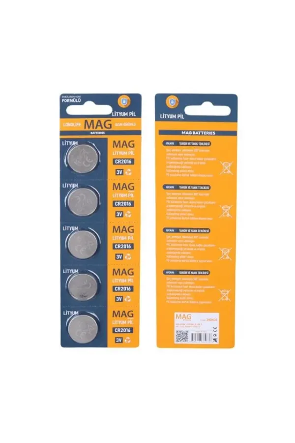 Mag Batteries Mg-2016 Cr2016 3 Volt Pil (5'li Blister Paket) Mag Batteries Mg-2016 Cr2016 3 Volt Pil (5'li Blister Paket)