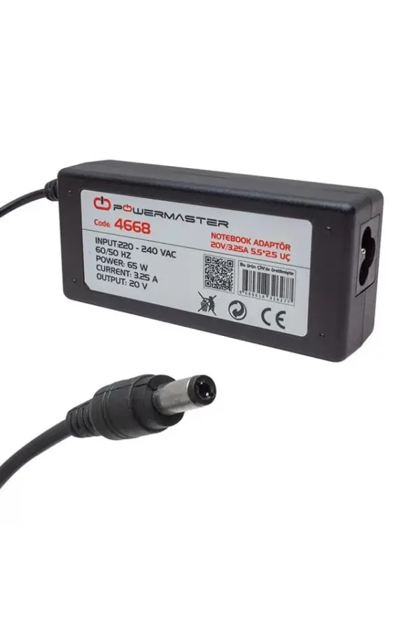 Powermaster Pm-4668 20 Volt - 3.25 Amper 5.5*2.5 Mm Uçlu Adaptör (lenovo Ibm Notebook)