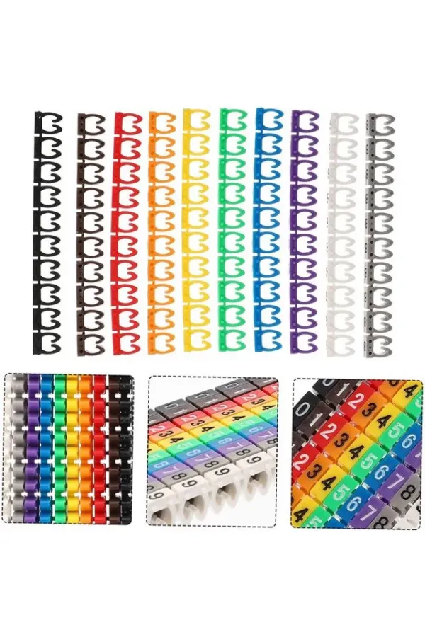 Powermaster 0-9 Dijital Kodlu Renkli Kablo İşaretleyici 6mm Powermaster 0-9 Dijital Kodlu Renkli Kablo İşaretleyici 6mm