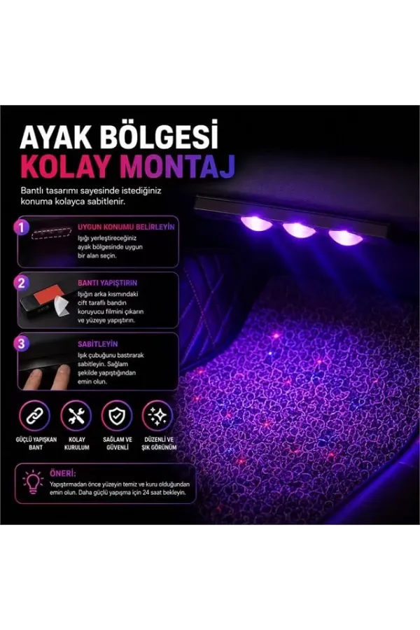 Sunup Araç İçi 7 Renk Led Işık