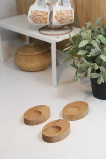 (3'lü Set) Ahşap Yumurtalık Sofra Sunumu Elips Şekil (3'lü Set) Ahşap Yumurtalık Sofra Sunumu Elips Şekil