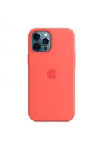 iPhone 12 Pro Max Silikon Kılıf Pembe Greyfurt iPhone 12 Pro Max Silikon Kılıf Pembe Greyfurt